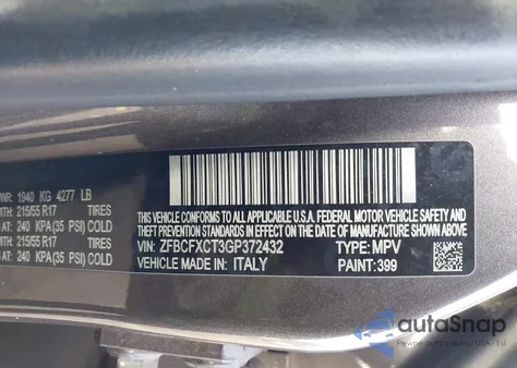 2016 Fiat 500X Trekking z USA, uszkodzony, nr VIN ZFBCFXCT3GP372432